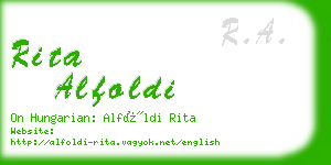 rita alfoldi business card